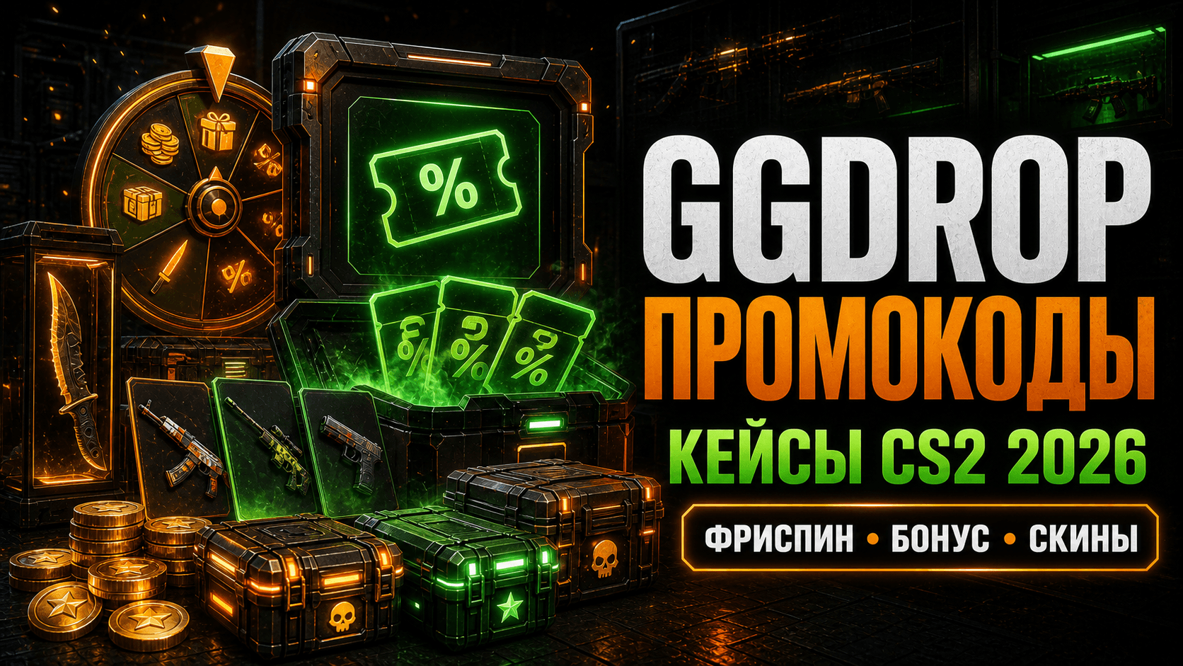 GGDROP промокоды 2026: кейсы CS2, бонусы, фриспины и халява