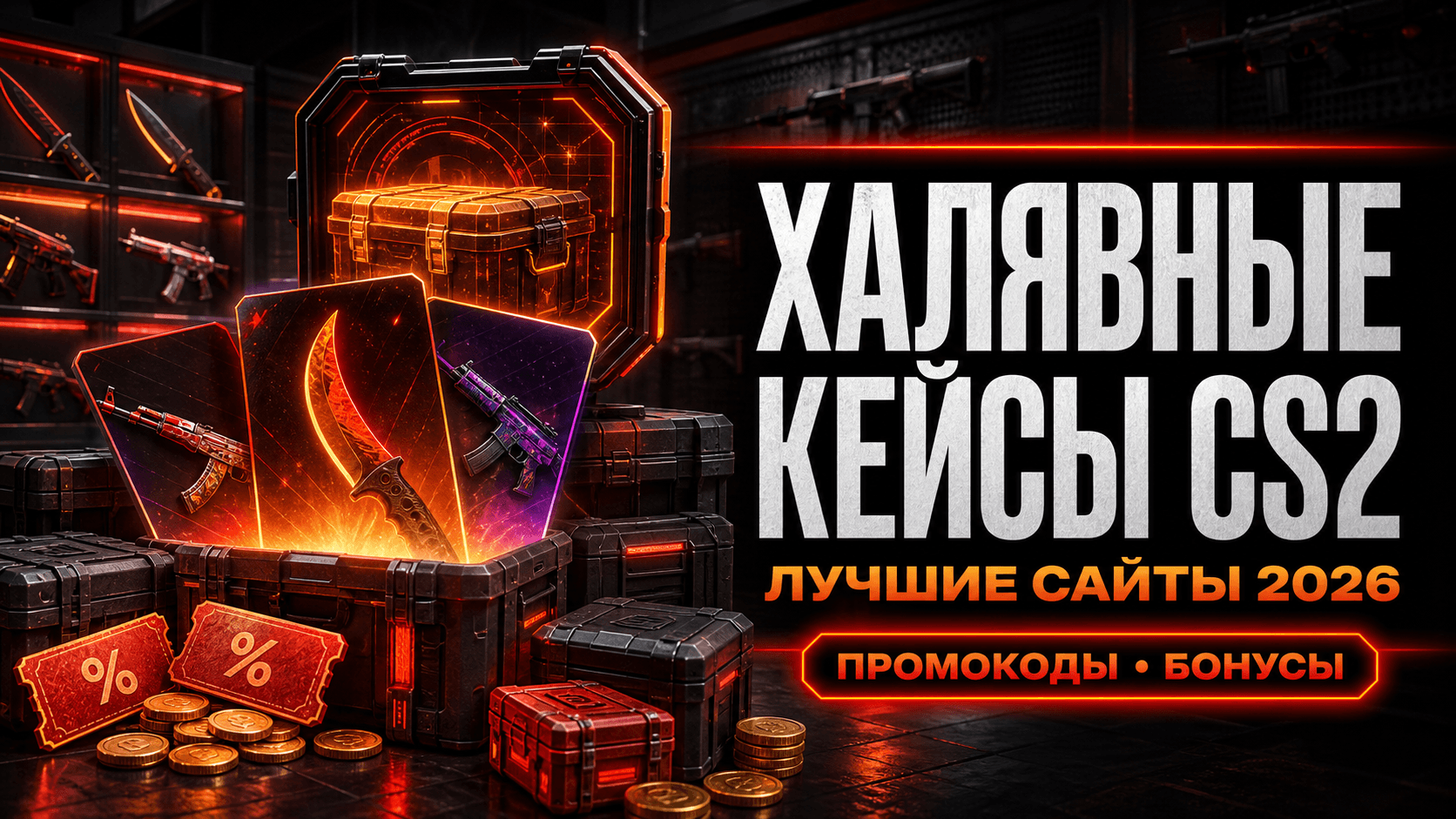 Лучшие сайты с кейсами CS2 в 2026: промокоды, бонусы и бесплатный дроп