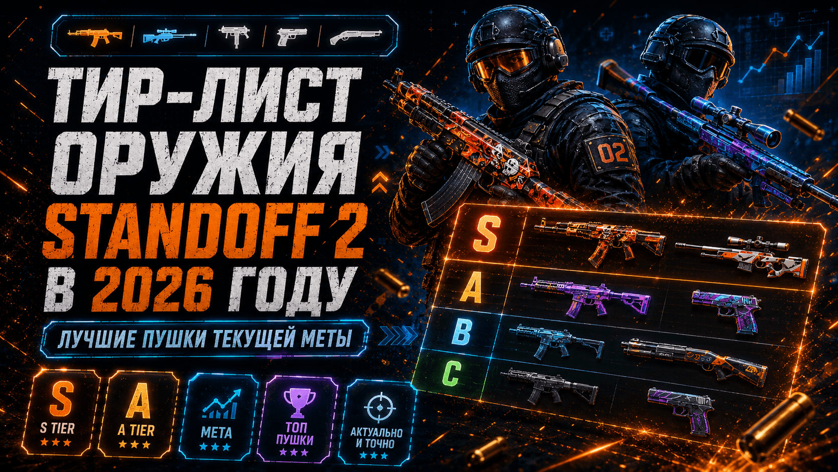 Тир-лист оружия Standoff 2 в 2026 году — лучшие пушки текущей меты