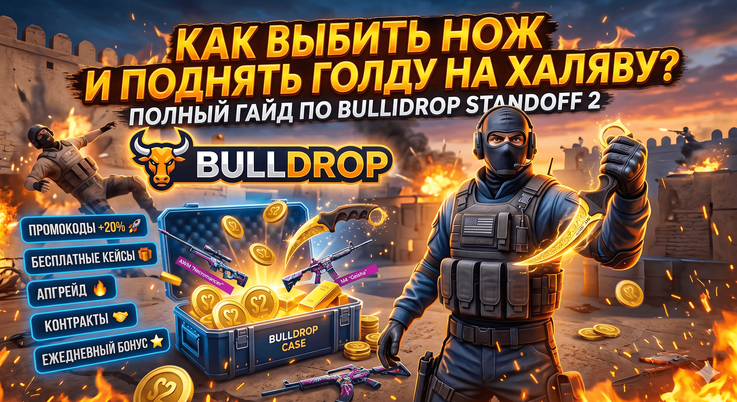 Как выбить нож и поднять голду на халяву? Полный гайд по Bulldrop Standoff 2