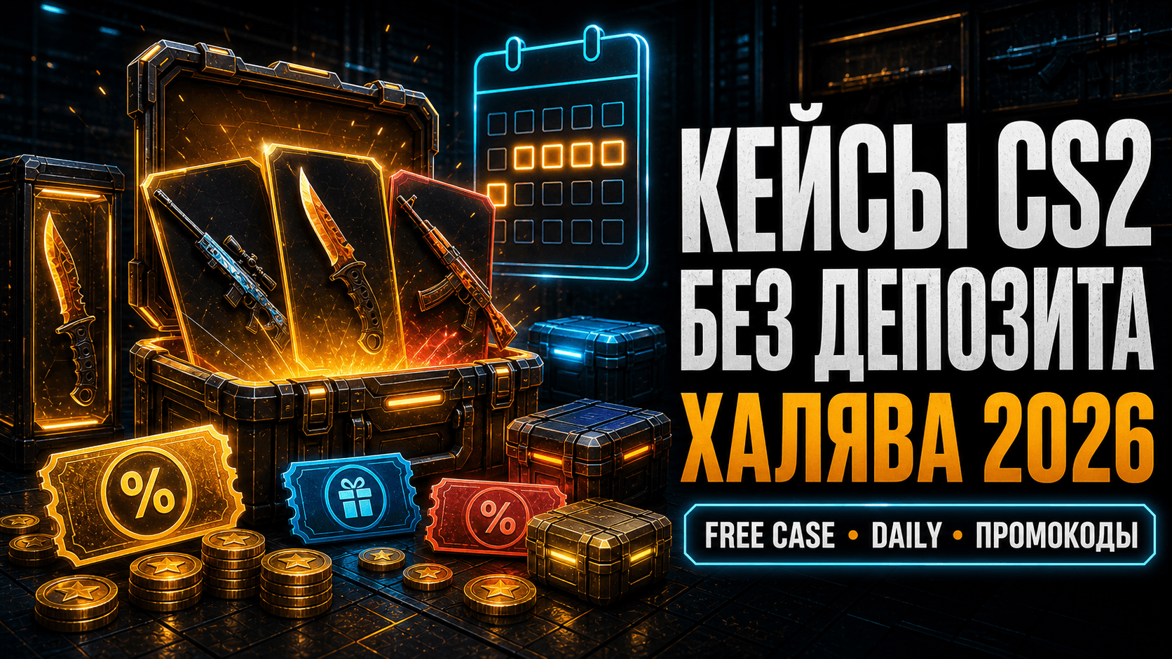 Бесплатные кейсы CS2 без депозита в 2026: где получить free case и промокоды