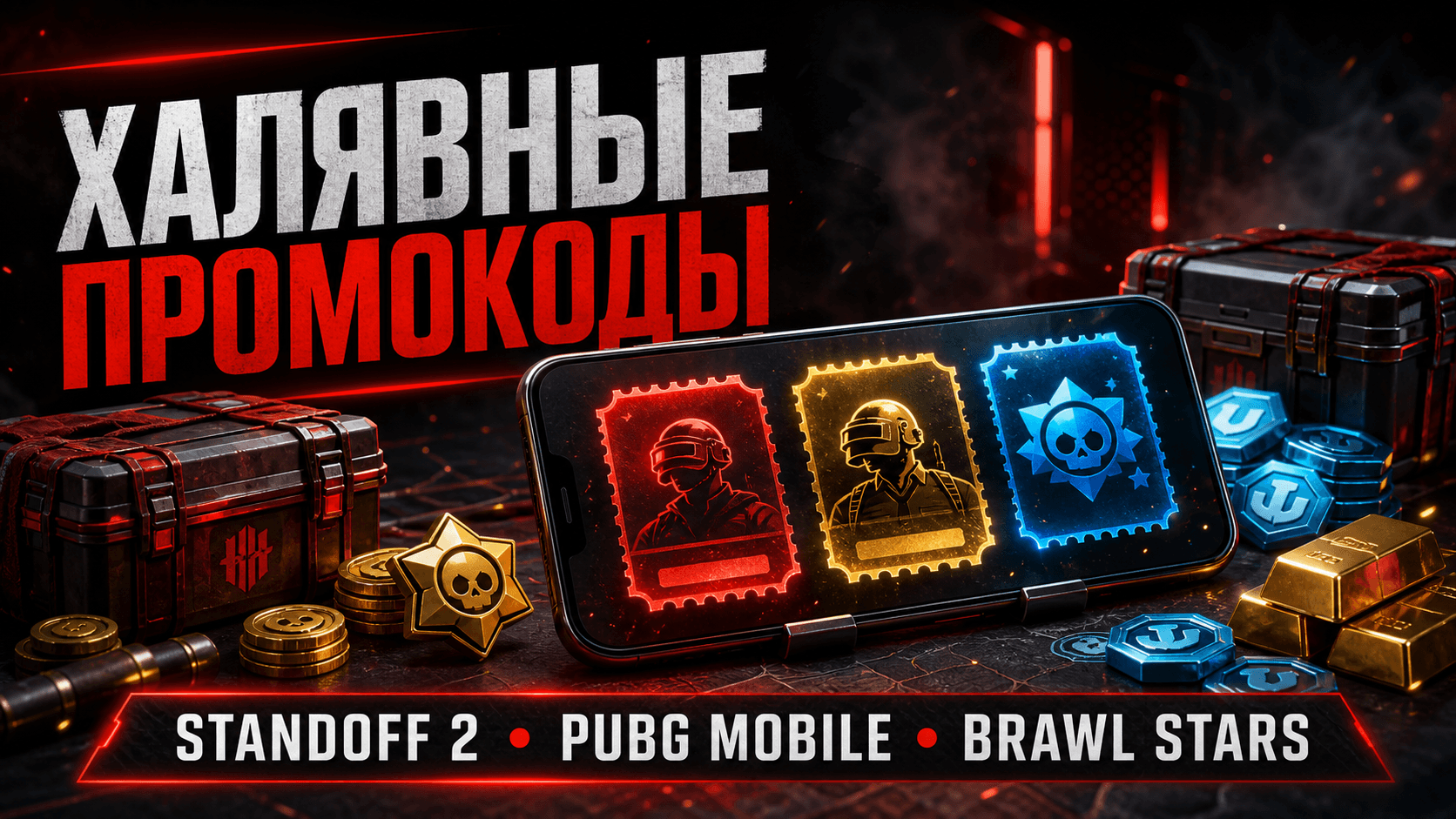 Халявные промокоды Standoff 2, PUBG Mobile и Brawl Stars в 2026: где взять бесплатные награды