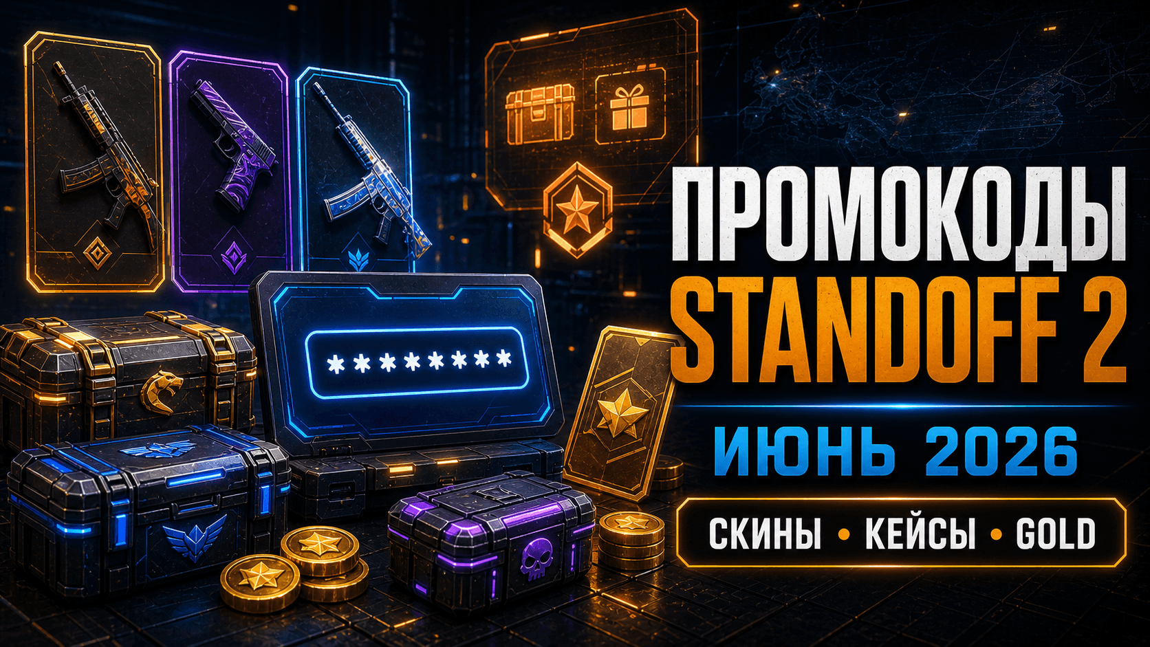Рабочие промокоды Standoff 2 на июнь 2026: Secret Code, скины и бесплатные награды